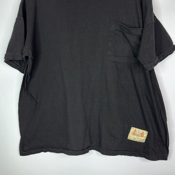 Vintage Jeantonic Black Pocket Short Sleeve Tshirt 80s Large - Picture 3 of 8